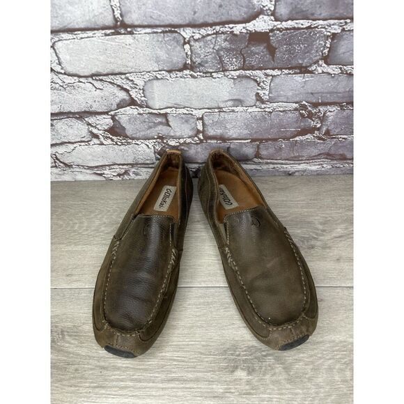 Olukai Akepa Moc Brown Leather Boat Slip On Moccasin Loafer Shoes Men 9M US/42EU - Picture 2 of 16